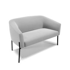 Imagem de Sofá Namoradeira 2 Lugares Pé de Ferro Preto Stella Suede Cinza D03 - D'Rossi