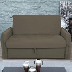 Imagem de Sofá Cama 2 Lugares Com Baú Fabian Suede Cappuccino