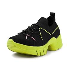 Imagem de Tênis Feminino Knit Andressa Suita Preto Verde Ramarim 2280501-1