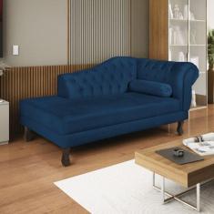 Imagem de Diva Recamier Dora 160cm Lado Esquerdo Suede Azul Marinho
