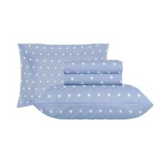 Imagem de Jogo de Cama Casal Sultan 180F Sonhare Prata Poá Azul