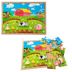 Imagem de Quebra-Cabeça Fazendinha Brinquedo Educativo em MDF