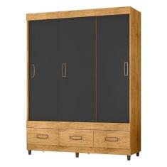 Imagem de Guarda Roupa Casal 20033 Freijó Carbono Flex - Araplac