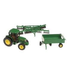 Imagem de Miniatura Trator Carroça E Disco Ertl John Deere 6410 1/32