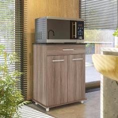 Imagem de Balcão Multiuso Duplo 2 Portas 1 Gaveta Isis Carvalho Marrom