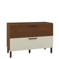 Imagem de Balcao Pia 120cm 1 Porta 1 Gav 784Am Nogueira Off White Ripado Ktp - K