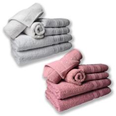 Imagem de Jogo De Toalhas 4 Banhos 4 Rostos 4 Pisos Grande Grossa Branco+ros?