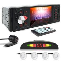 Imagem de Kit Rádio C/ Tela + Câmera Ré + Sensor Ré Branco Nissan Sentra 2007 20
