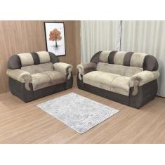 Imagem de Sofá 2 E 3 Lugares Bege Com Marrom 602/603 Corsa - Alpoim