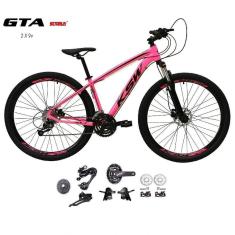 Imagem de Bicicleta Aro 29 Ksw Xlt Kit 2x9 Gta Sunrun Freio Disco K7 11/36 Pedivela 24/38d Garfo Com Trava - Rosa Tam.17