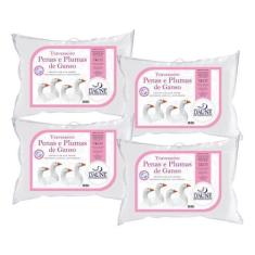 Imagem de Kit com 4 Travesseiros 95% Penas e 5% Plumas - 13 cm - Daune