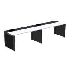 Imagem de Mesa de Plataforma Simples para 2 Pessoas Corporativa 150x792/2p Pscpp150/792/2p Branco/Preto