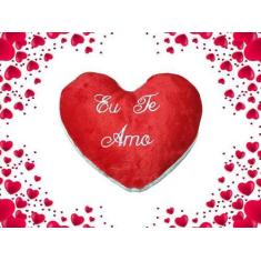 Imagem de Pelúcia de Coração Dia Dos Namorados Amor 20x17cm Com faixa - Bm Ecomm