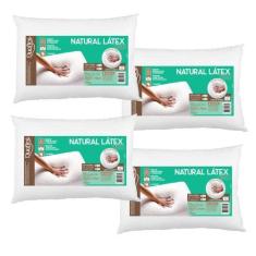 Imagem de Kit com 4 Travesseiros Látex Baixo 10cm - Duoflex
