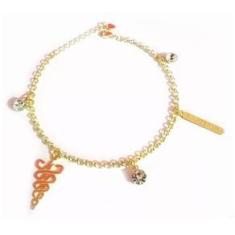 Imagem de Pulseira Fisioterapia Curso Profissão Folheado Ouro 18k