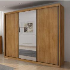 Imagem de Guarda Roupa Casal com Espelho 3 Portas 6 Gavetas Vegas Cumaru