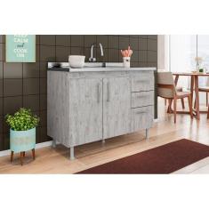 Imagem de Balcão Armário de Cozinha Nathan 120cm Rústico S/ Tampo