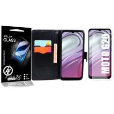 Imagem de Capa Capinha Carteira + Película Vidro Moto G20 6.5 Xt2128-1 - Cell In