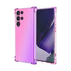 Imagem de Para Samsung Galaxy S22 Ultra Case Colorful Gradient Rainbow Soft TPU Case para Samsung S21 Plus S20 FE S8 S9 S20 5G S10 Lite S10e, Rosa Roxo, Para S21 Ultra