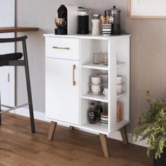 Imagem de Balcão Multiuso com 1 Gaveta e 3 Prateleiras Ba300 Branco
