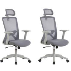 Imagem de Kit com 2 Cadeira para Escritório Office Dallas Cinza