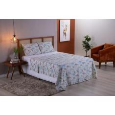 Imagem de Lençol 4 Peças Para Cama Casal Queen 2M X 1,60M Tecido 400 Fios Microp