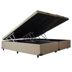 Imagem de Cama Box Bau Bipartido Queen Size Suede Com Pist o A G s 1.58