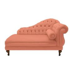 Imagem de Recamier Decorativo Larissa 160 Cm Esquerdo De Quem Senta Suede Coral