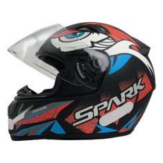 Imagem de Capacete Moto Ebf New Spark Dragon Esportivo Com Narigueira, 56, VERME