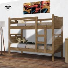 Imagem de Beliche Jaspe Versátil Castanho Vira 2 Camas- Estrado 100% Madeira Fen