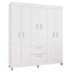 Imagem de Guarda Roupa Casal Tóquio 6 Portas Branco Brilho - Poquema - Poquema I