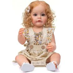 Imagem de Boneca Reborn Baby Doll de 22 polegadas, realista, Sweet Facial View, loira 