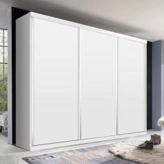 Imagem de Guarda-roupa Casal 3 Portas de Correr 4 Gavetas Pearl Espresso Móveis Branco
