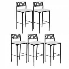 Imagem de Kit 5 Banquetas Luiza Branco