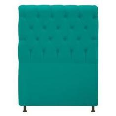 Imagem de Cabeceira Kristal Estofada Capitonê 90 cm para Cama Box Solteiro Suede  Turquesa Quarto - AM Decor