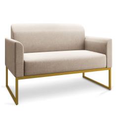 Imagem de Namoradeira 02 Lugares Linho Areia A27 Dourado