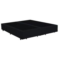 Imagem de Cama Box Casal Bipartido Suede Preto EMTH 138x188x40 - Empório Mathias