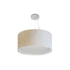 Imagem de Lustre Cilíndrico Duplo Md-4300 Tecido 50x30cm Bivolt Bege