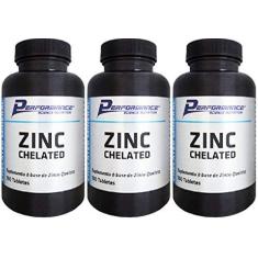 Imagem de Zinco Mineral Quelato Zinc Chelated 29 mg Performance Nutrition 100 Tabletes Kit 3 Und