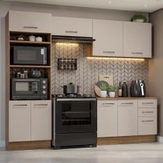 Imagem de Armário De Cozinha Completa 270cm Rustic/crema Agata Madesa 07 Rustic/crema