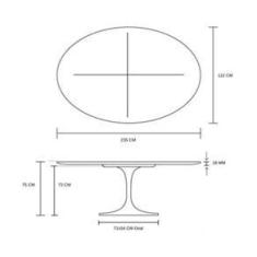 Imagem de Mesa de Jantar Tulipa Saarinen Oval 235x122 cm Laqueada