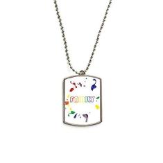 Imagem de DIYthinker LGBT Colar com pingente de corrente de aço inoxidável com bandeira de arco-íris para animais de estimação