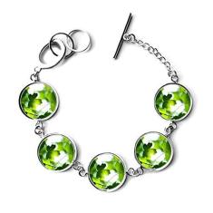 Imagem de DIYthinker Pulseira de corrente com pingente de folha do sol com imagem de planta da natureza