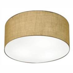 Imagem de Plafon Cilíndrico Md-3055 Cúpula em Tecido 80x21cm Palha - Bivolt