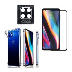 Imagem de Kit Capinha Para Celular Antichoque + Película 3D 9d Nano Blindada + Película Câmera Compatível Motorola Moto G 5G Plus