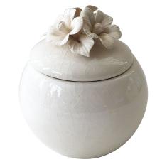 Imagem de Pote Decorativo De Ceramica Com Flor  10,4cm X 10,4cm
