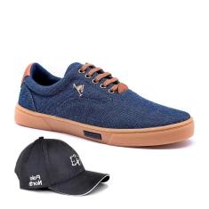 Imagem de Tenis Masculino Casual Em Lona Polo Joy Solado Reto + Boné