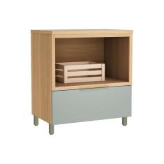 Imagem de Balcão De Cozinha Marquesa Forno 1 Gaveta C/ Tampo 80cm Nature/verde - Nesher