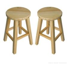 Imagem de Kit 2 Banquetas Média Hardman Madeira Natural Assento Redondo - Hardma