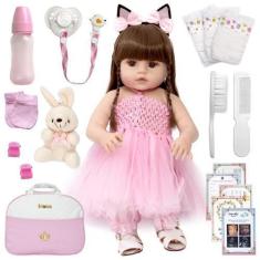 Imagem de Boneca Reborn Real Baby Bailarina 22 Itens Bolsa Enxoval - Cegonha Reb